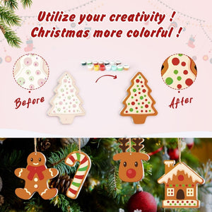 Decorazioni Natalizie da Dipingere con i Numeri - Kit Biscotti di Pan di Zenzero per le Feste