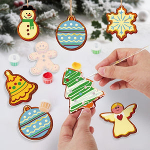 Decorazioni Natalizie da Dipingere con i Numeri - Kit Pupazzo di Neve Angelo Albero