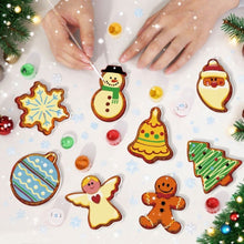 Carica l&#39;immagine nel visualizzatore di Gallery, Decorazioni Natalizie da Dipingere con i Numeri - Kit Pupazzo di Neve Angelo Albero