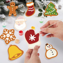 Carica l&#39;immagine nel visualizzatore di Gallery, Decorazioni Natalizie da Dipingere con i Numeri - Kit Calza della Befana e Babbo Natale