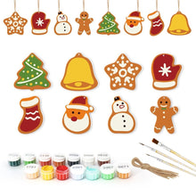 Carica l&#39;immagine nel visualizzatore di Gallery, Decorazioni Natalizie da Dipingere con i Numeri - Kit Calza della Befana e Babbo Natale