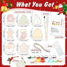 Carica l&#39;immagine nel visualizzatore di Gallery, Decorazioni Natalizie da Dipingere con i Numeri - Kit Calza della Befana e Babbo Natale