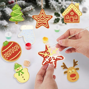 Decorazioni Natalizie da Dipingere con i Numeri - Kit Stella Casa Renna Albero