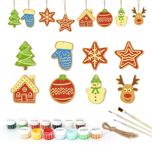 Decorazioni Natalizie da Dipingere con i Numeri - Kit Stella Casa Renna Albero