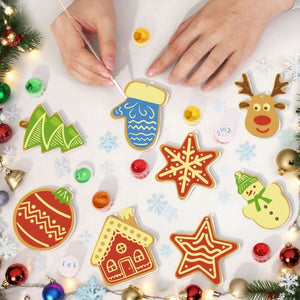 Decorazioni Natalizie da Dipingere con i Numeri - Kit Stella Casa Renna Albero