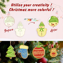 Carica l&#39;immagine nel visualizzatore di Gallery, Decorazioni Natalizie da Dipingere con i Numeri - Kit Stella Casa Renna Albero
