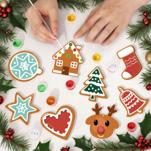 Decorazioni Natalizie da Dipingere con i Numeri - Kit Cuore Stella Calza Renna