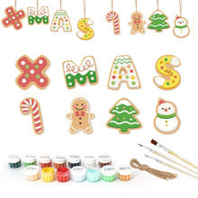 Carica l&#39;immagine nel visualizzatore di Gallery, Decorazioni Natalizie da Dipingere con i Numeri - Kit Lettere XMAS