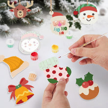 Carica l&#39;immagine nel visualizzatore di Gallery, Decorazioni Natalizie da Dipingere con i Numeri - Kit Renna Babbo Natale Calza