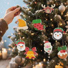 Carica l&#39;immagine nel visualizzatore di Gallery, Decorazioni Natalizie da Dipingere con i Numeri - Kit Renna Babbo Natale Calza