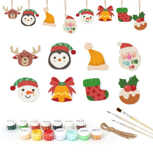 Decorazioni Natalizie da Dipingere con i Numeri - Kit Renna Babbo Natale Calza