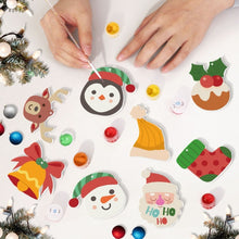 Carica l&#39;immagine nel visualizzatore di Gallery, Decorazioni Natalizie da Dipingere con i Numeri - Kit Renna Babbo Natale Calza