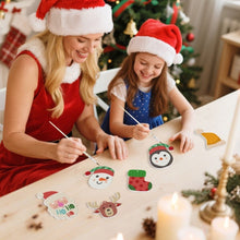 Carica l&#39;immagine nel visualizzatore di Gallery, Decorazioni Natalizie da Dipingere con i Numeri - Kit Renna Babbo Natale Calza