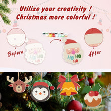 Carica l&#39;immagine nel visualizzatore di Gallery, Decorazioni Natalizie da Dipingere con i Numeri - Kit Renna Babbo Natale Calza