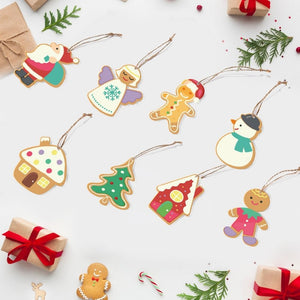 Decorazioni Natalizie da Dipingere con i Numeri - Kit Babbo Natale Pupazzo di Neve Figured'Art