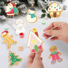 Carica l&#39;immagine nel visualizzatore di Gallery, Decorazioni Natalizie da Dipingere con i Numeri - Kit Babbo Natale Pupazzo di Neve