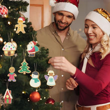 Carica l&#39;immagine nel visualizzatore di Gallery, Decorazioni Natalizie da Dipingere con i Numeri - Kit Babbo Natale Pupazzo di Neve