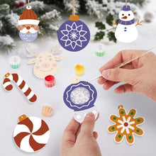 Carica l&#39;immagine nel visualizzatore di Gallery, Decorazioni Natalizie da Dipingere con i Numeri - Kit Fiocchi di Neve Palline