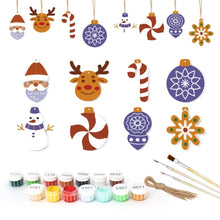 Carica l&#39;immagine nel visualizzatore di Gallery, Decorazioni Natalizie da Dipingere con i Numeri - Kit Fiocchi di Neve Palline