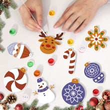 Carica l&#39;immagine nel visualizzatore di Gallery, Decorazioni Natalizie da Dipingere con i Numeri - Kit Fiocchi di Neve Palline