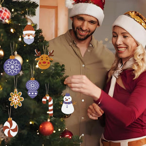 Decorazioni Natalizie da Dipingere con i Numeri - Kit Fiocchi di Neve Palline