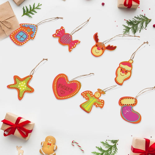 Decorazioni Natalizie da Dipingere con i Numeri - Kit Cuore Gioioso Casa Renna Figured'Art