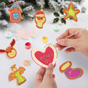 Decorazioni Natalizie da Dipingere con i Numeri - Kit Cuore Gioioso Casa Renna