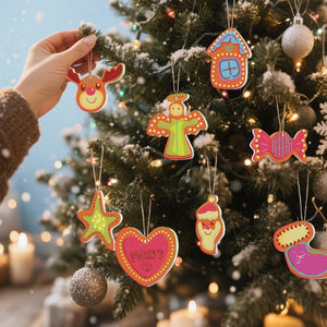 Decorazioni Natalizie da Dipingere con i Numeri - Kit Cuore Gioioso Casa Renna