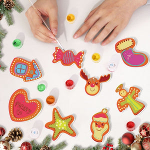 Decorazioni Natalizie da Dipingere con i Numeri - Kit Cuore Gioioso Casa Renna
