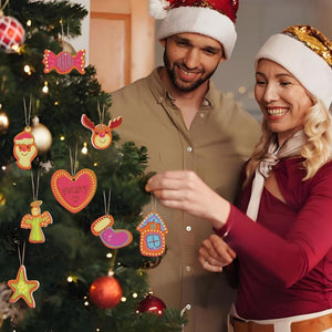 Decorazioni Natalizie da Dipingere con i Numeri - Kit Cuore Gioioso Casa Renna