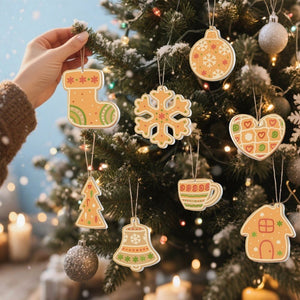 Decorazioni Natalizie da Dipingere con i Numeri - Kit Campana Calza Fiocco di Neve