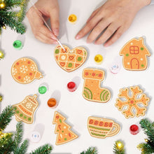 Carica l&#39;immagine nel visualizzatore di Gallery, Decorazioni Natalizie da Dipingere con i Numeri - Kit Campana Calza Fiocco di Neve