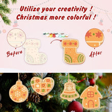 Carica l&#39;immagine nel visualizzatore di Gallery, Decorazioni Natalizie da Dipingere con i Numeri - Kit Campana Calza Fiocco di Neve