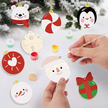 Carica l&#39;immagine nel visualizzatore di Gallery, Decorazioni Natalizie da Dipingere con i Numeri - Kit Orso Polare Pinguino Babbo Natale