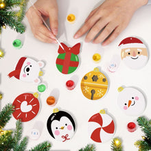 Carica l&#39;immagine nel visualizzatore di Gallery, Decorazioni Natalizie da Dipingere con i Numeri - Kit Orso Polare Pinguino Babbo Natale