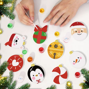 Decorazioni Natalizie da Dipingere con i Numeri - Kit Orso Polare Pinguino Babbo Natale