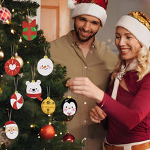 Carica l&#39;immagine nel visualizzatore di Gallery, Decorazioni Natalizie da Dipingere con i Numeri - Kit Orso Polare Pinguino Babbo Natale