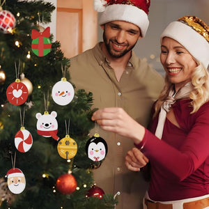 Decorazioni Natalizie da Dipingere con i Numeri - Kit Orso Polare Pinguino Babbo Natale