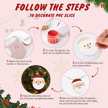 Carica l&#39;immagine nel visualizzatore di Gallery, Decorazioni Natalizie da Dipingere con i Numeri - Kit Orso Polare Pinguino Babbo Natale