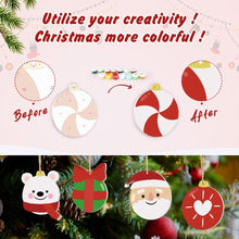 Carica l&#39;immagine nel visualizzatore di Gallery, Decorazioni Natalizie da Dipingere con i Numeri - Kit Orso Polare Pinguino Babbo Natale