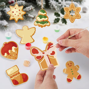 Decorazioni Natalizie da Dipingere con i Numeri - Kit Stella Albero Regalo Pan di Zenzero