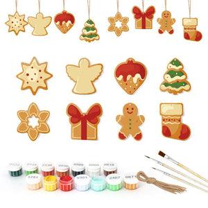 Decorazioni Natalizie da Dipingere con i Numeri - Kit Stella Albero Regalo Pan di Zenzero