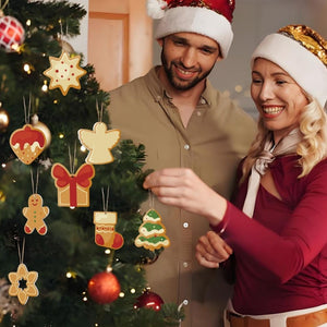 Decorazioni Natalizie da Dipingere con i Numeri - Kit Stella Albero Regalo Pan di Zenzero