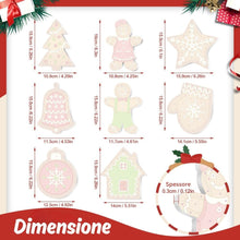 Carica l'immagine nel visualizzatore di Gallery, Decorazioni Natalizie da Dipingere con i Numeri - Kit Dolcetti di Pan di Zenzero &amp; Fiocchi di Neve