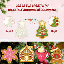Carica l'immagine nel visualizzatore di Gallery, Decorazioni Natalizie da Dipingere con i Numeri - Kit Regali &amp; Allegria delle Feste