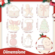 Carica l'immagine nel visualizzatore di Gallery, Decorazioni Natalizie da Dipingere con i Numeri - Kit Pupazzo di Neve &amp; Gioia di Pan di Zenzero