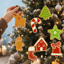 Carica l'immagine nel visualizzatore di Gallery, Decorazioni Natalizie da Dipingere con i Numeri - Kit Dolcetti alla Menta