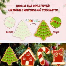 Carica l'immagine nel visualizzatore di Gallery, Decorazioni Natalizie da Dipingere con i Numeri - Kit Dolcetti alla Menta