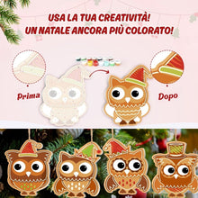 Carica l'immagine nel visualizzatore di Gallery, Decorazioni Natalizie da Dipingere con i Numeri - Kit Amici della Foresta di Natale