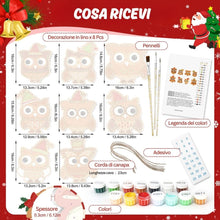 Carica l'immagine nel visualizzatore di Gallery, Decorazioni Natalizie da Dipingere con i Numeri - Kit Amici della Foresta di Natale